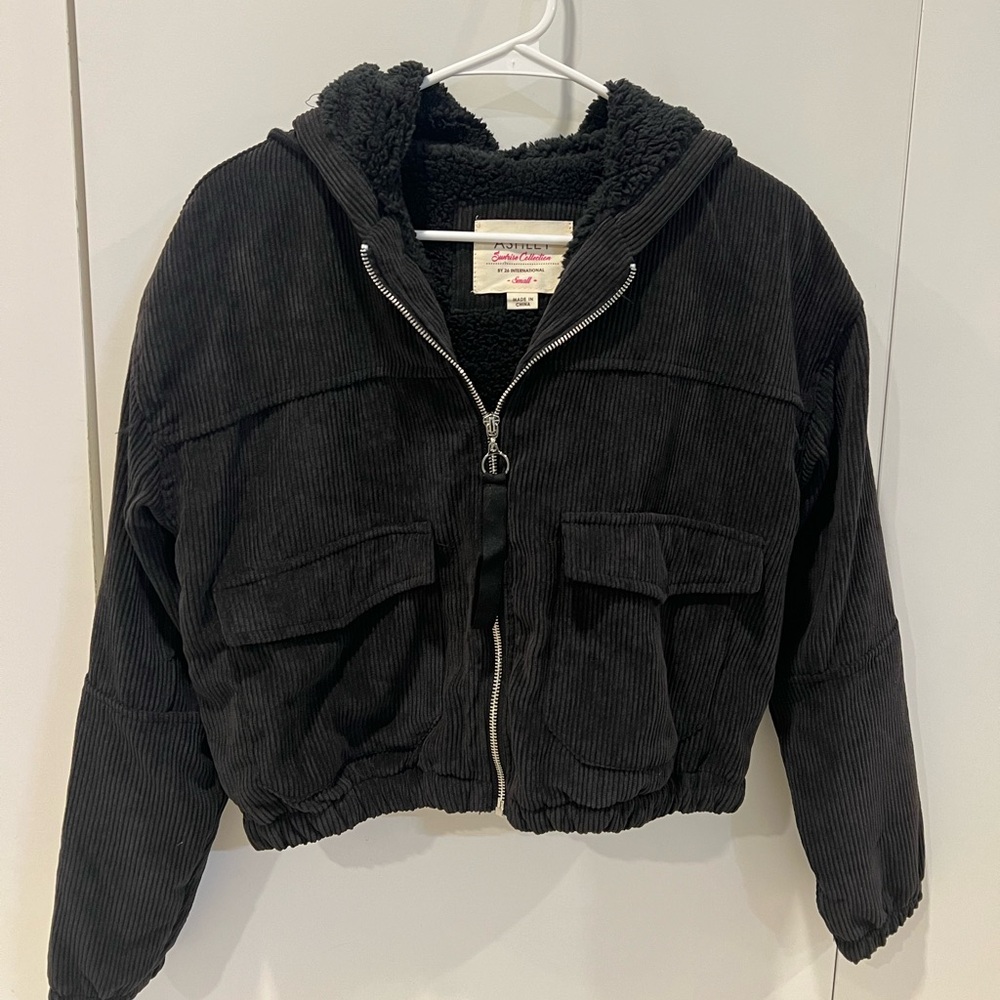 Ashley Sunrise Collection Black Corduroy Jacket - Size Small